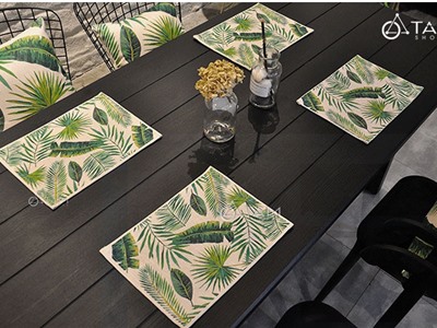 Tấm lót bàn ăn bằng vải Canvas họa tiết nhiệt đới Tropical